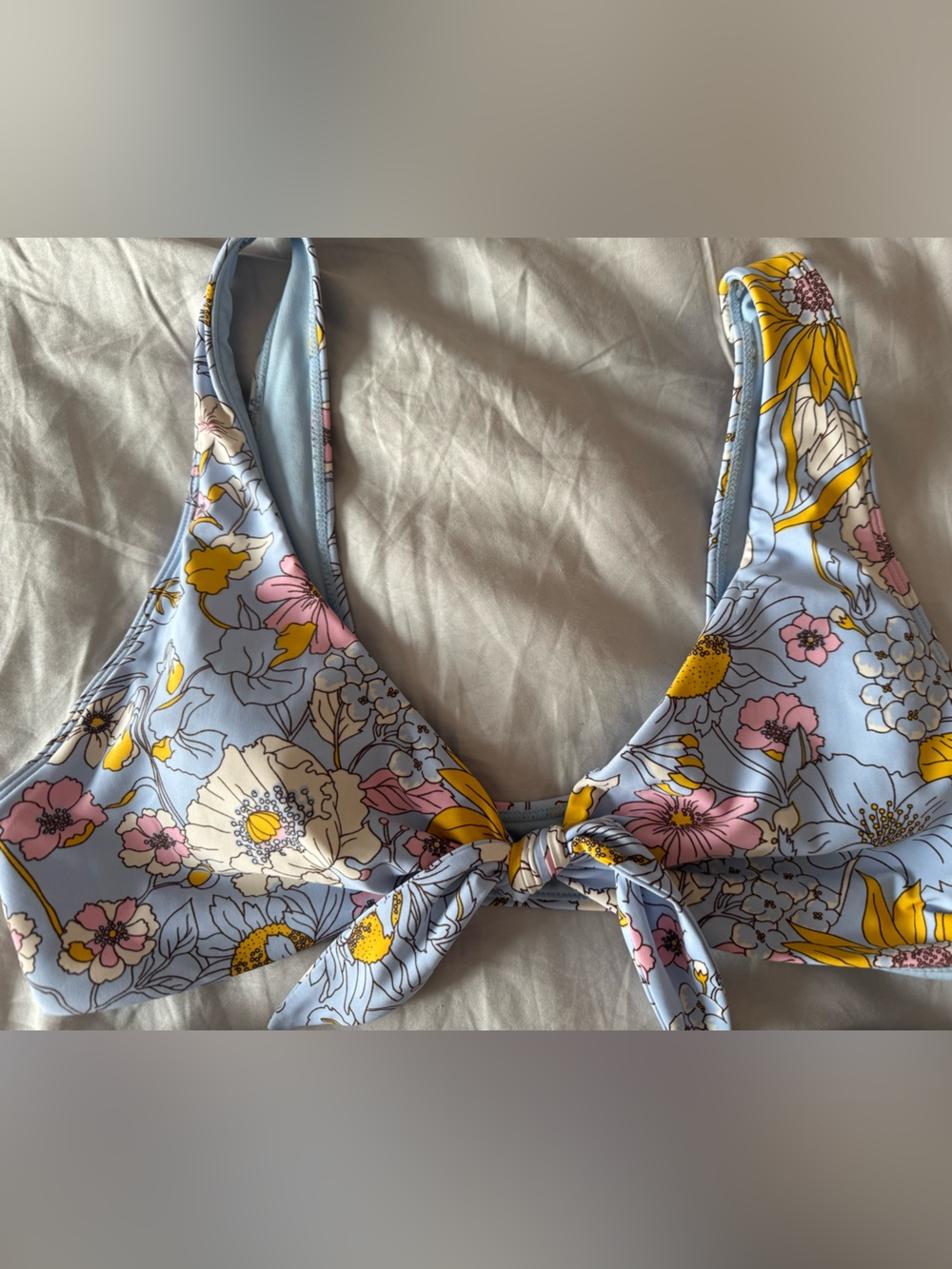 Floral Blue High-Waist One-Piece - Light Blue Floral - Picture 3 of 4